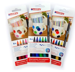 MARCADOR EDDING SET E-4200/6 S PORCELAIN BRUSHPEN WARM COL. x 6u