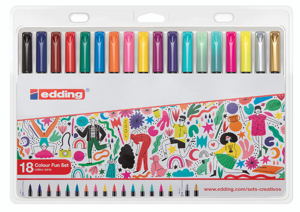 MARCADOR EDDING SET COLOUR FUN SET x 18u