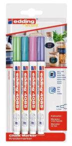 MARCADOR EDDING SET E-4085/4 BL CHALCK MARKER METALLIC ASSORT x 4u