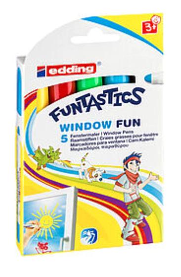 MARCADOR EDDING SET E-16/5 FUNTASTICS WINDOW FUN x 5u