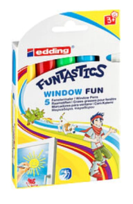 MARCADOR EDDING SET E-16/5 FUNTASTICS WINDOW FUN x 5u