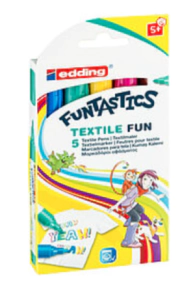 MARCADOR EDDING SET E-17/5 S FUNTASTIC TEXTILE FUN x 5u