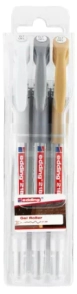 MARCADOR EDDING SET E-2185/3 S GEL ROLLER MET/WHITE x 3u