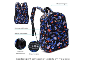 MOCHILA GOODPAK PRINT CAMUGAMER 43x33x15 cm 17"