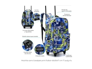 MOCHILA GOODPAK CARRO ESTAMPADA 43x30x17 Cm 17