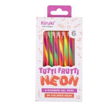 BOLIGRAFO KIRUKI ROLLERS TUTTI FRUTTI NEON x 6u