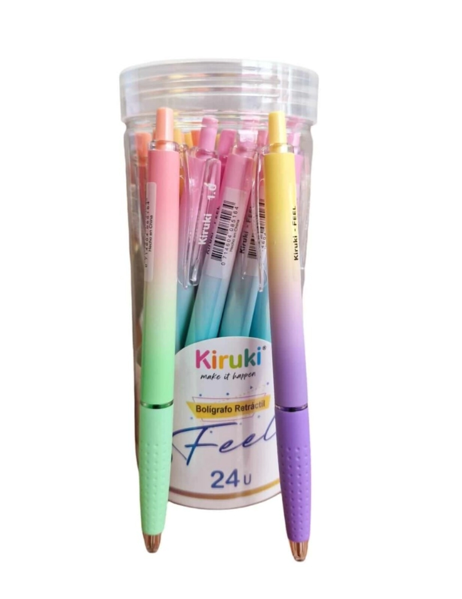BOLIGRAFO KIRUKI FEEL x 24u AZULES