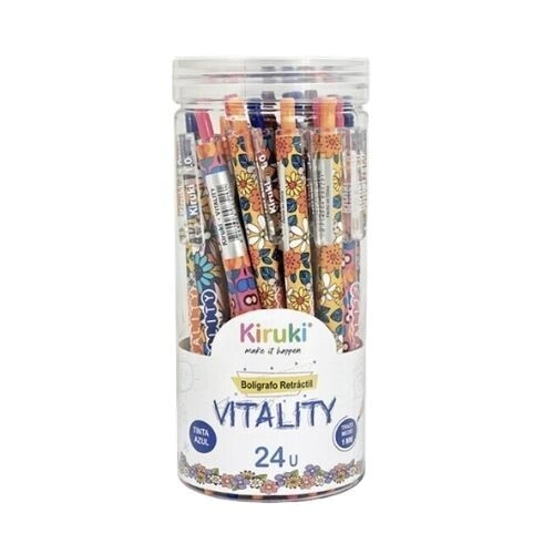 BOLIGRAFO KIRUKI VITALITTY x 24u AZULES