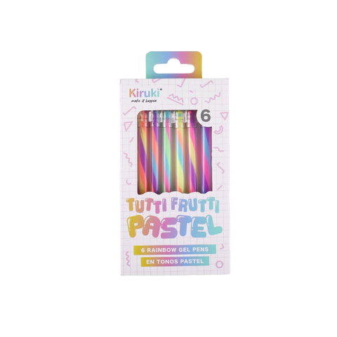 BOLIGRAFO KIRUKI ROLLERS TUTTI FRUTTI PASTEL x 6u