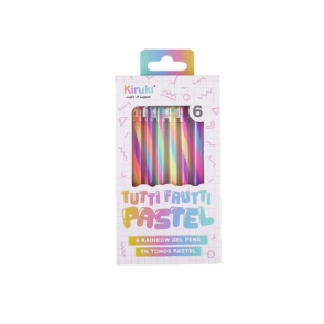 BOLIGRAFO KIRUKI ROLLERS TUTTI FRUTTI PASTEL x 6u