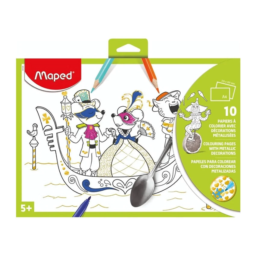 KIT MAPED PAPEL METALIZADO x 10 COL ASS EST
