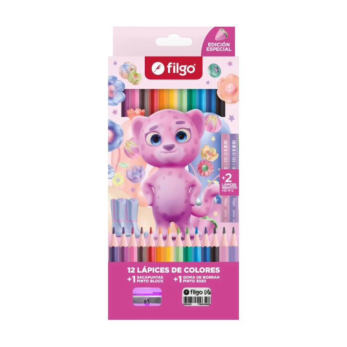 LAPICES COLOR FILGO FANTASIA LEOPARDA x 12L + 2 HB