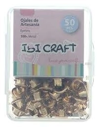 IBI CRAFT OJALILLOS ALUMINIO (EVELET) x 50 Pcs ORO