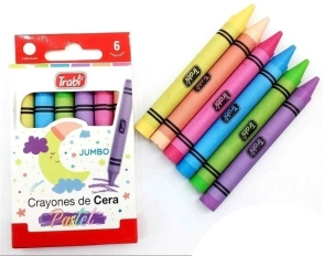 PINTURITAS TRABI DE CERA JUMBO PASTEL x 6u EN-71