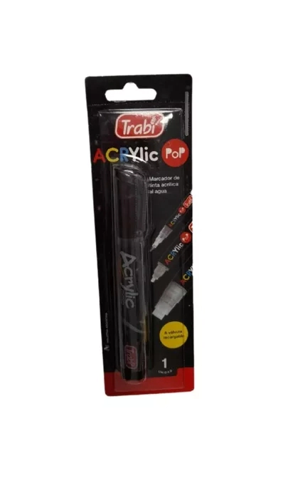 MARCADOR TRABI ACRYLIC POP 2-4MM NEGRO