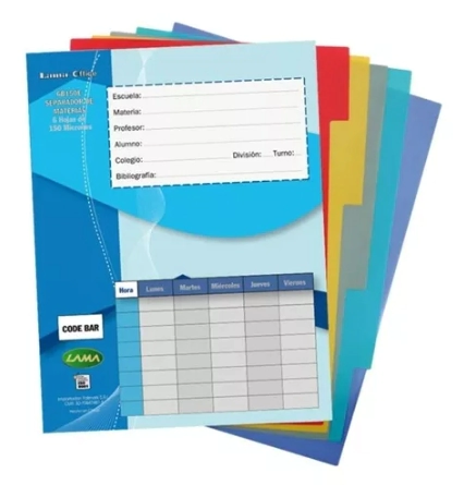 SEPARADOR LAMA N�3 COLOR 6 POS. 150MCR.