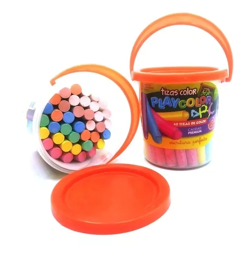 TIZA PLAYCOLOR BALDECITO x 40 TIZAS BCA/COLOR