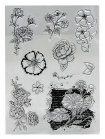 IBI CRAFT SELLO SILICONADO CRISTAL 6X8" FLORES