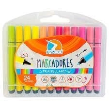 MARCADOR EZCO TRIANGULARES x 24u (Valija plastica)