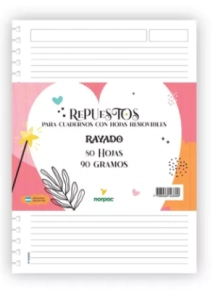 NOR PAC REPUESTO REMOVIBLE A4 x 50hjs RY
