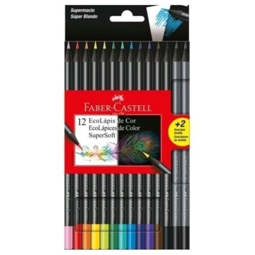 LAPICES COLOR FABER-CASTELL ECOLAP. SUPERSOFT x 12L + 2 GRAF.