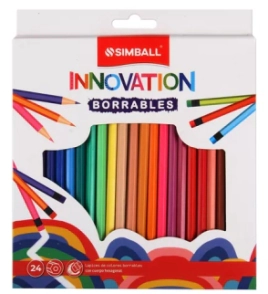 LAPICES COLOR SIMBALL INNOVATION BORRABLES x 24u