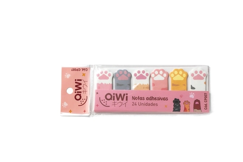 NOTAS ADHESIVAS QIWI HUELLITAS x 24u