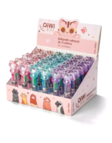 BOLIGRAFO QIWI HUELLITAS 4 COLORES