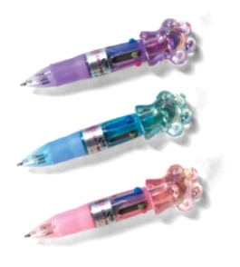BOLIGRAFO QIWI HUELLITAS 4 COLORES