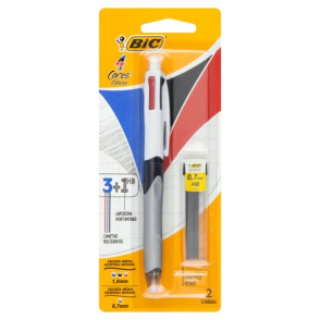 BOLIGRAFO BIC 3 COLORES CLASICOS 1mm + PORTAMINAS + MINAS 0.7mm