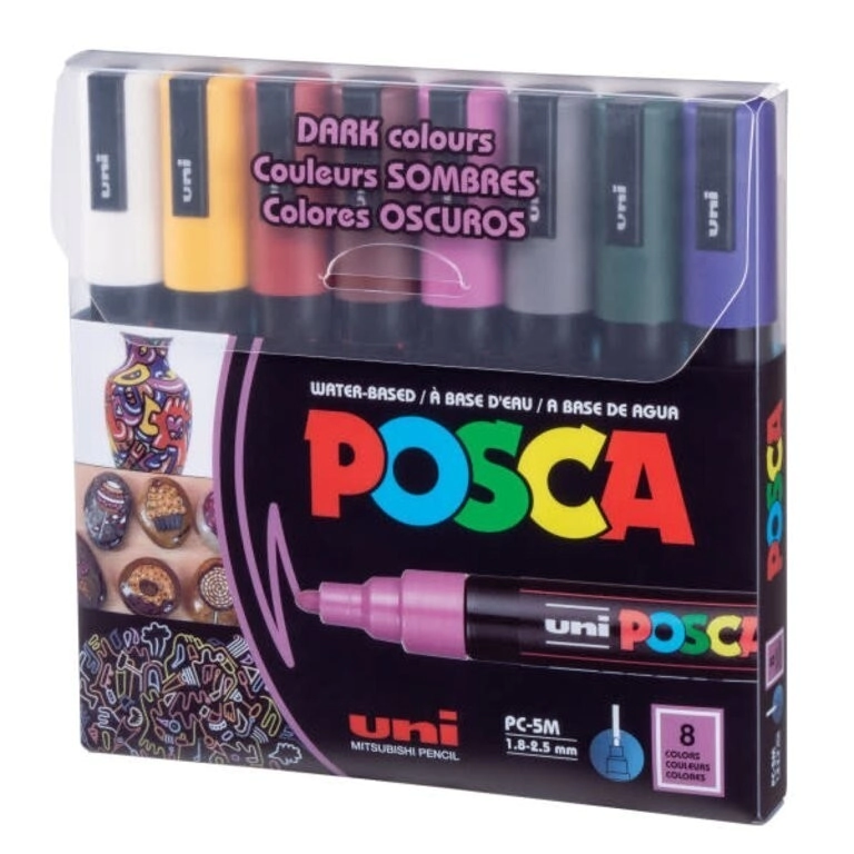 MARCADOR POSCA PC-5M 1.8-2.5mm x 8u DARK