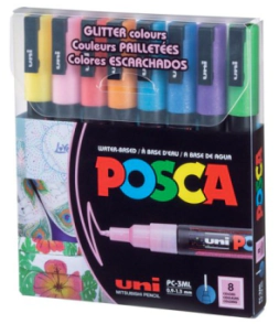 MARCADOR POSCA PC-3ML 0.9-13mm x 8u GLITTER