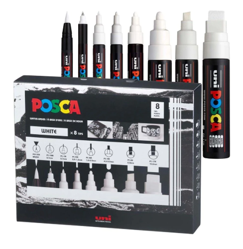 MARCADOR POSCA PUNTAS MIXTAS x 8u