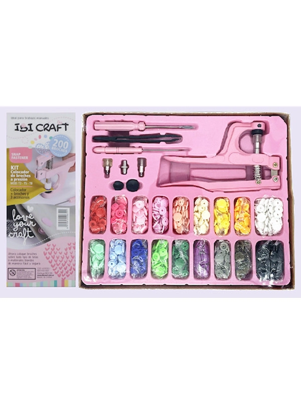 IBI CRAFT SET COLOCADOR DE SNAP T3-T5-T8 (200 PCS + PINZA)