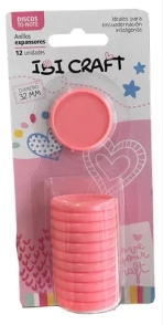 IBI CRAFT DISCOS DE EXPANCION 32mm x 12pcs MEDIANO ROSA