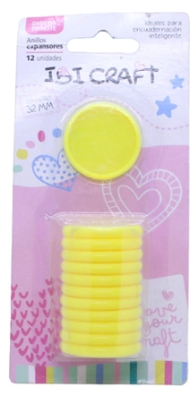 IBI CRAFT DISCOS DE EXPANSION 32mm x 12pcs MEDIANO AMARILLO