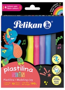 PLASTILINA PELIKAN NEON x 10u SURT.