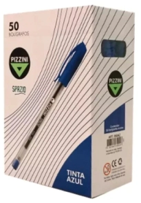 BOLIGRAFO PIZZINI CUERPO CRISTAL 1mm x 50u AZUL