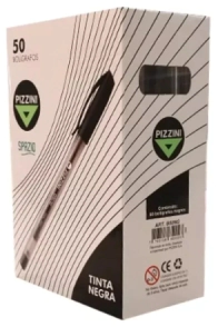 BOLIGRAFO PIZZINI CUERPO CRISTAL 1mm x 50u NEGRO