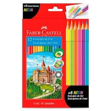 LAPICES COLOR FABER-CASTELL x 12L + 6 NEON