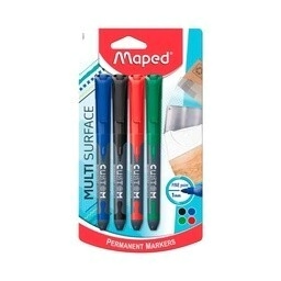 MARCADOR MAPED PERMAN. P/FINA MARKERS x 4u