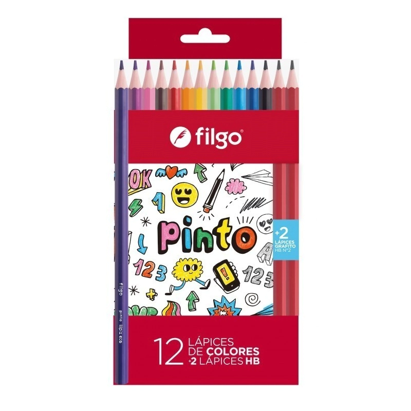 LAPICES COLOR FILGO x 12L + 2 HB