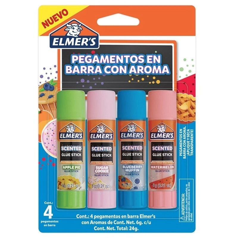 ELMERS PEGAMENTO EN BARRA CON AROMA x 6grs x 4u