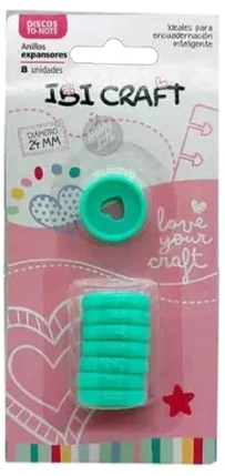 IBI CRAFT DISCOS DE EXPANSION 24mm CORAZON x 8pcs VERDE P