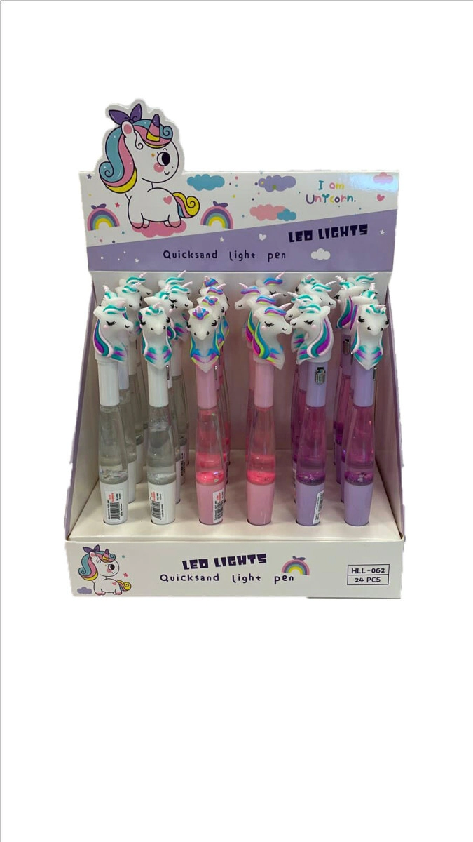 COLOURS BOLIGRAFO C/LUZ Y LIQUIDO UNICORNIO HLL-062