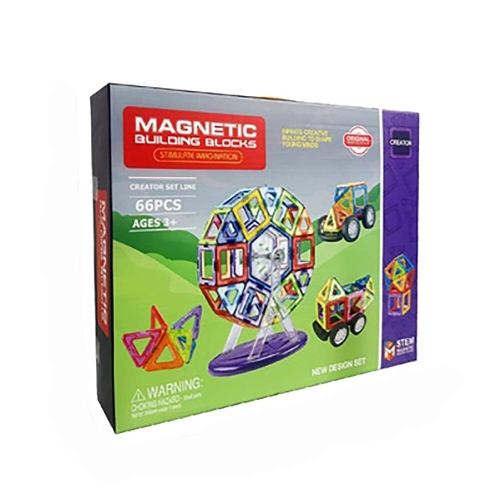FUNNY LAND JUEGO DE BLOQUES MAGENTICOS x 66pcs