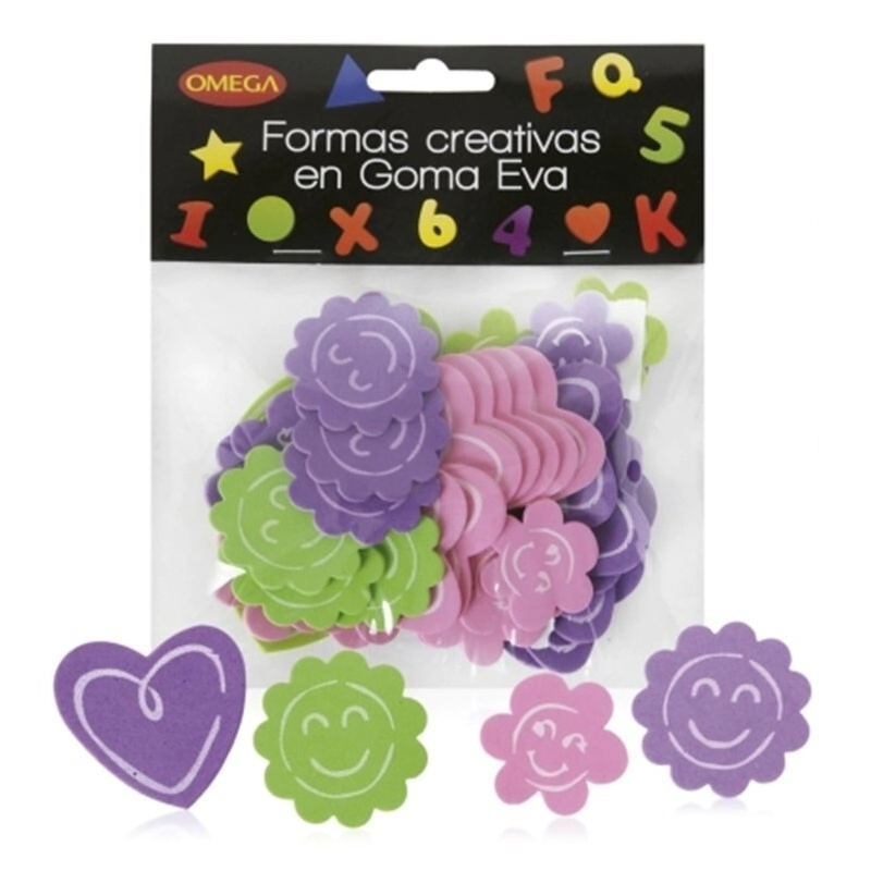 IBI GOMA EVA FOTMAS AUTOAD. CORAZONES-SOLES x 48pcs