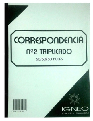 IGNEO CORRESPONDENCIA N* 2 TRIPLICADO 50hjs