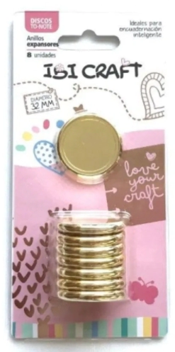 IBI CRAFT DISCOS DE EXPANSION 32mm x 8pcs GOLD