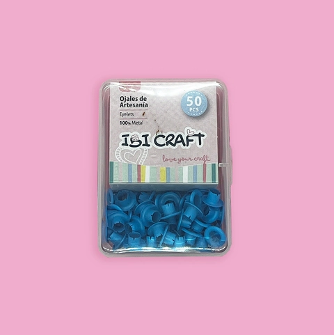 IBI CRAFT OJALILLOS ALUMINIO (EYELET) x 50 Pcs CELESTE PASTEL